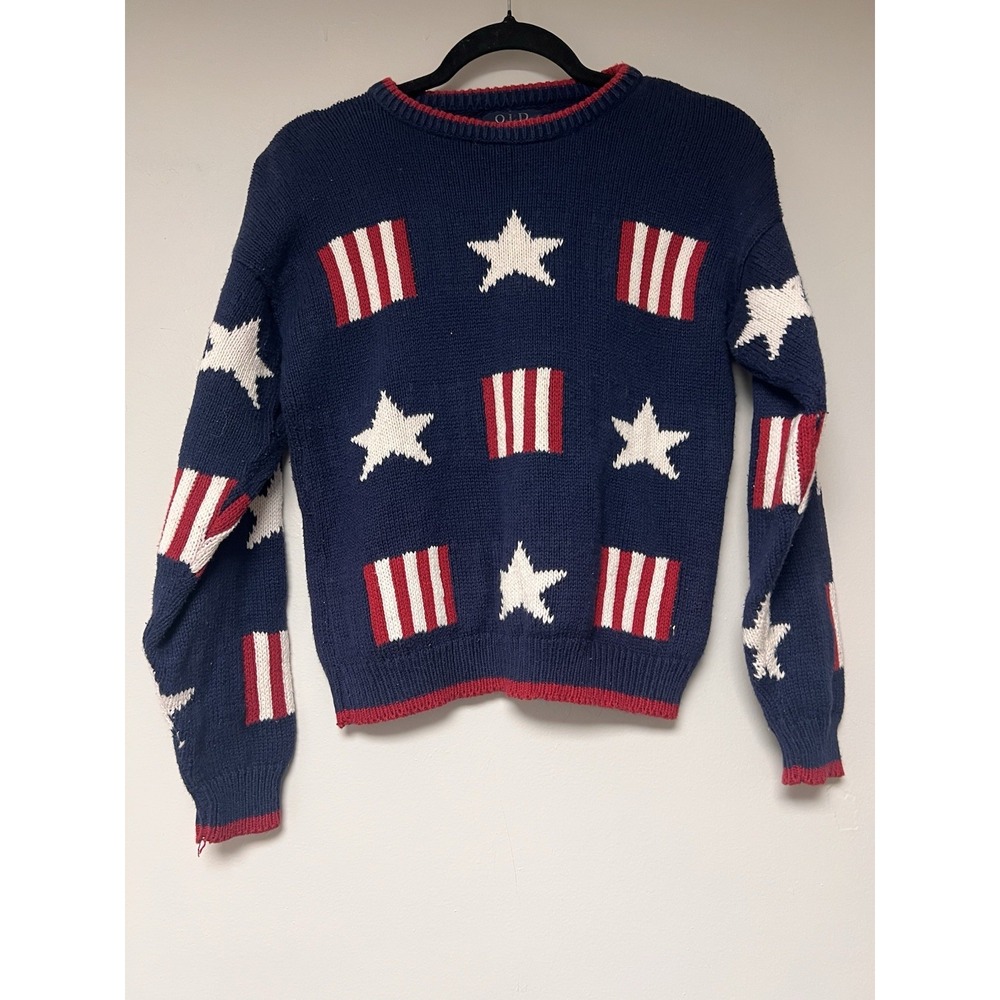 Old Glory Blue Star and Stripe Kids Sweater